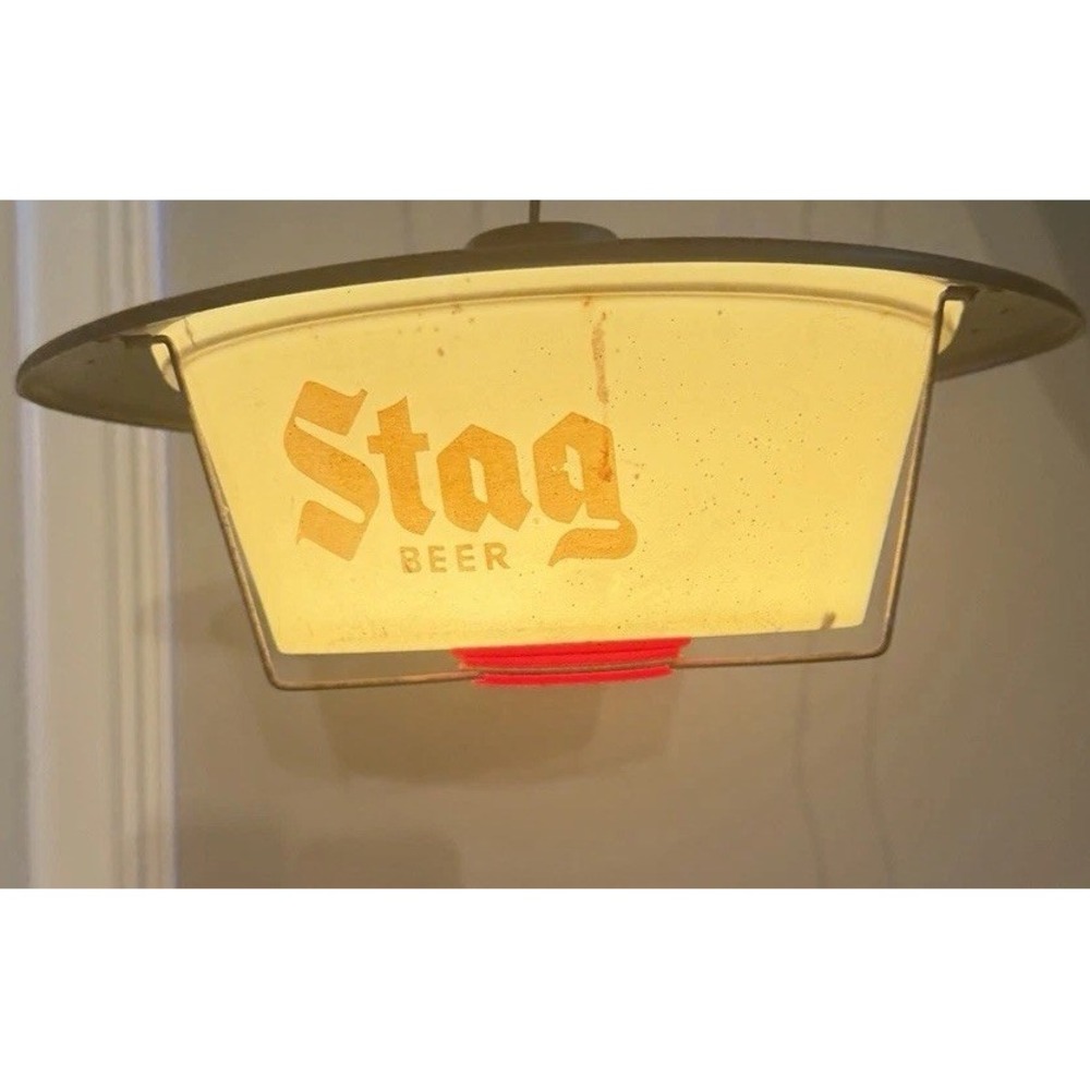 Vintage Stag Beer Hanging Light Lamp D.P. Products St Louis Advertising Works